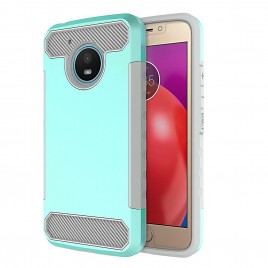 Motorola Moto E4 Plus Case, Dual Layer Shockproof Silicone Phone Protection Case TPU Hybrid Slim Fit Cover With  [Premium Screen Protector] And Touch Screen Pen (Teal)